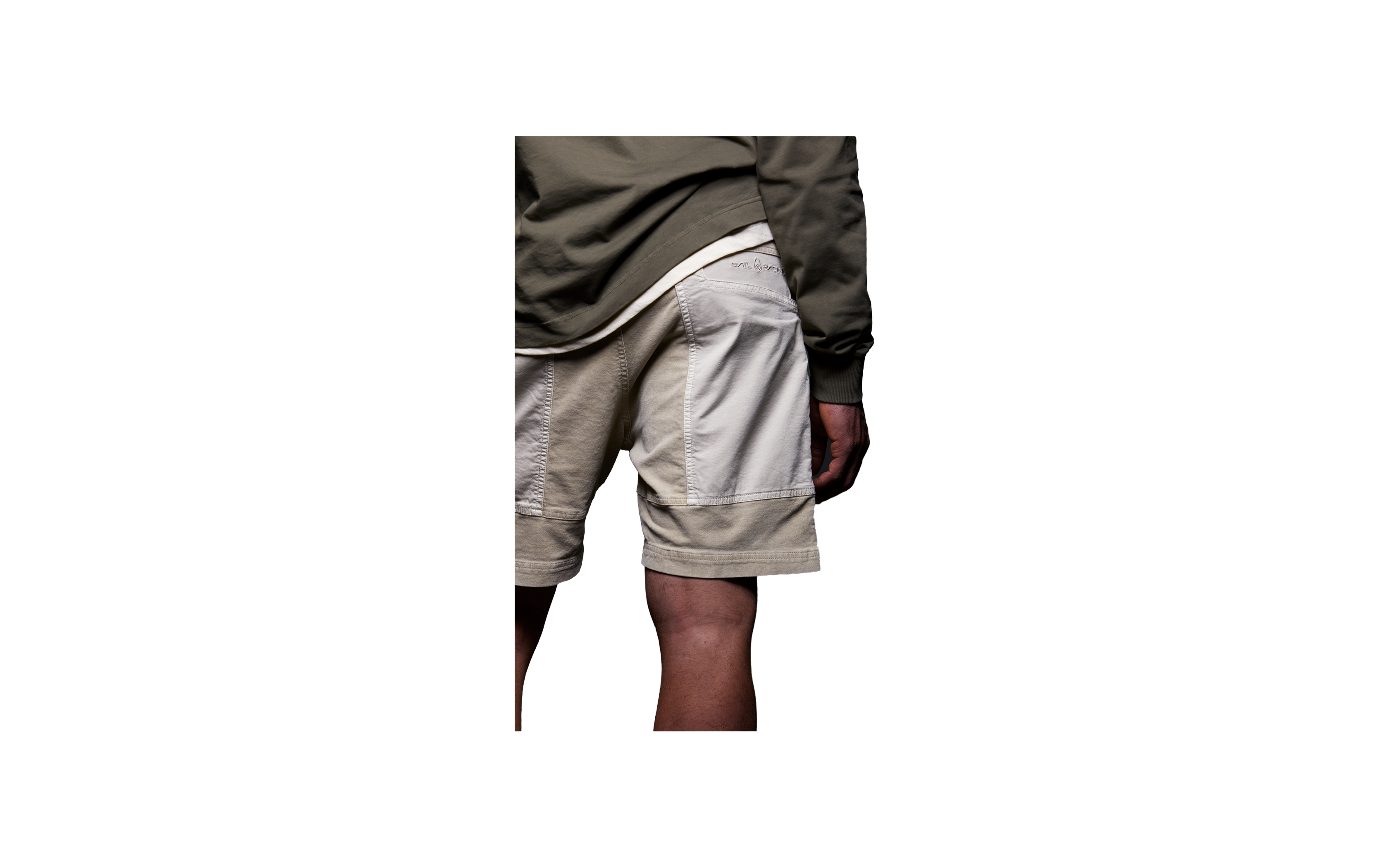 BLOCKED CORDUROY SHORTS